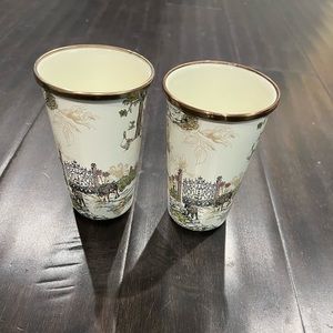 Mackenzie Childs aurora drinking glasses set of 2 - rare retired find!